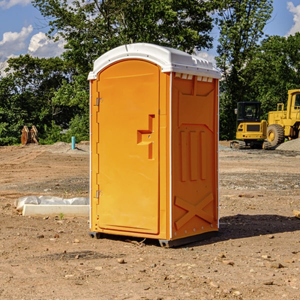 how often are the portable restrooms cleaned and serviced during a rental period in Pearson WI